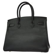 Hermes 1995 Black Ardennes Birkin 30 Handbag