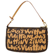 Louis Vuitton 2001 Beige Graffiti Pochette Accessoires Handbag M92193