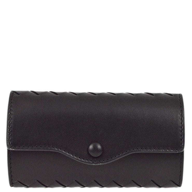 Bottega Veneta Intrecciato Key Case Black Small Good