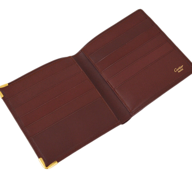 Cartier Bifold Wallet Purse Bordeaux