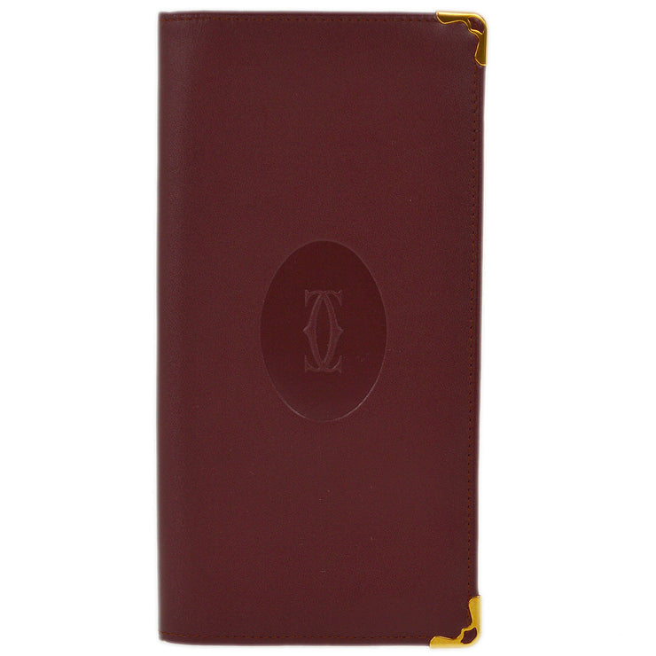 Cartier Bifold Wallet Purse Bordeaux