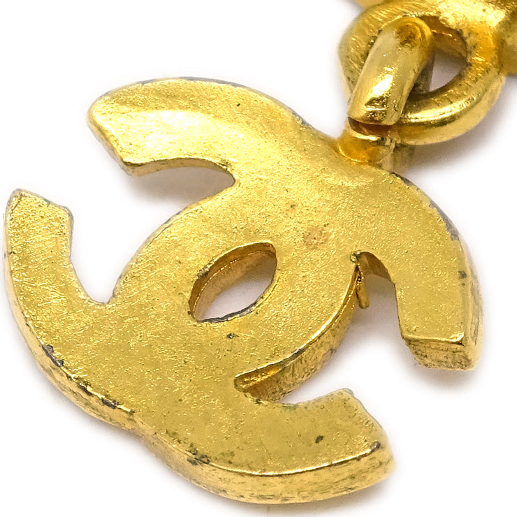 Chanel Dangle Earrings Clip-On Gold Shell 95A