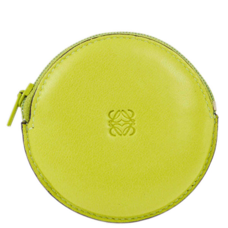 Loewe Green Lambskin Coin Purse Wallet