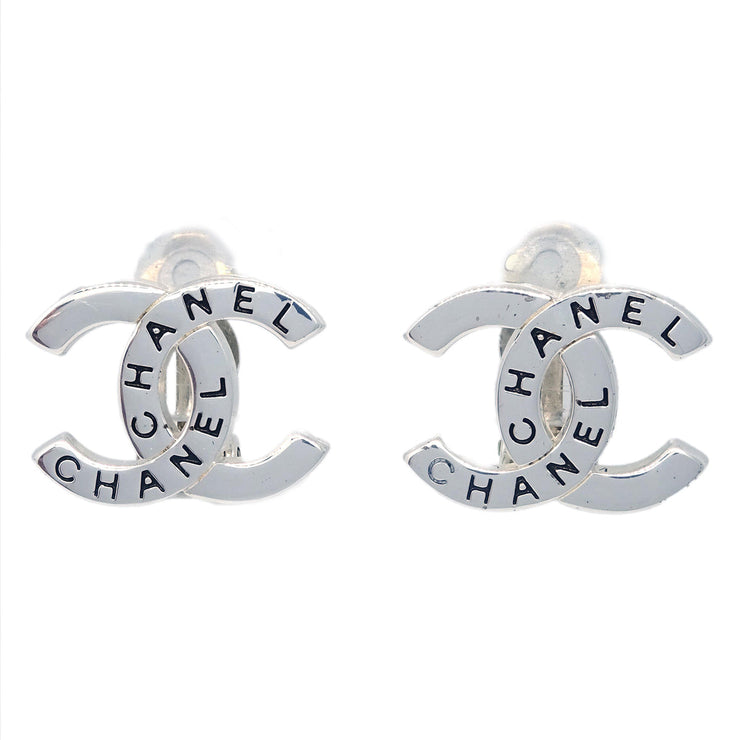 Chanel CC Earrings Clip-On Silver 98P