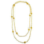 Chanel Costume Pearl Necklace Gold