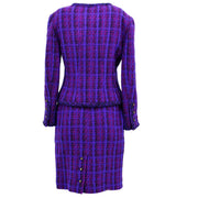 Chanel Setup Suit Jacket Skirt Purple 95A #40