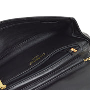 Chanel 2000-2001 Black Lambskin Eagle Straight Flap Shoulder Bag