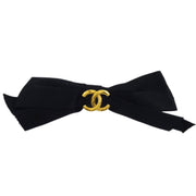 Chanel Bow Satin Hair Barrette Black 22