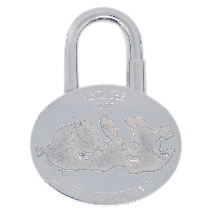 Hermes 2003 Annee Mediterranee Cadena Padlock Bag Charm Silver