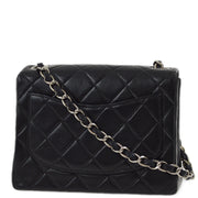 Chanel 2000-2002 Black Lambskin Mini Classic Square Flap Shoulder Bag