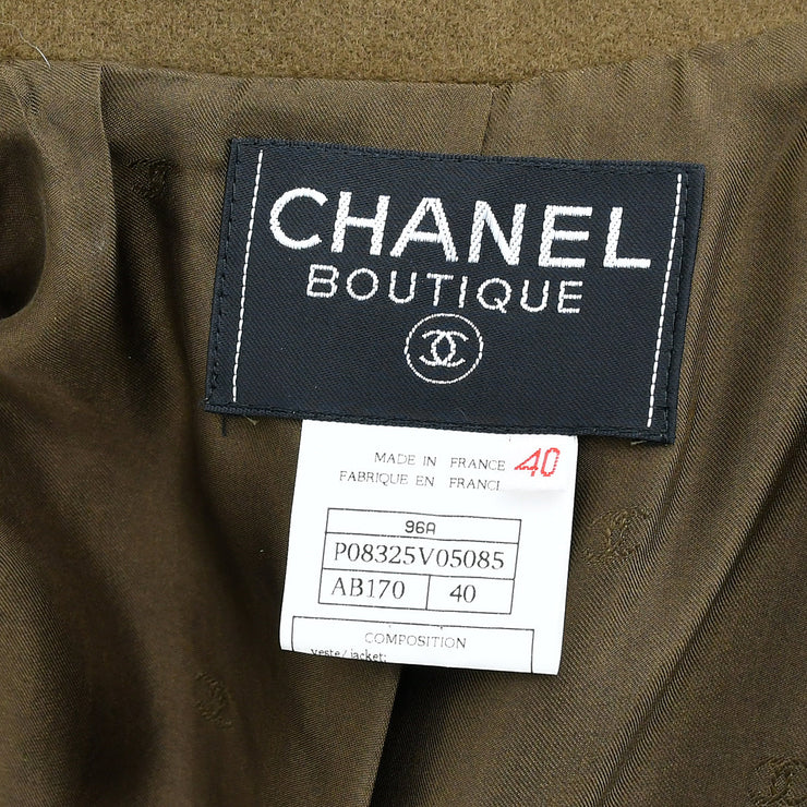 Chanel Double Breasted Jacket Brown 96A #40