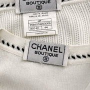 Chanel Ensemble Cardigan Sleeveless Top White 96P #44