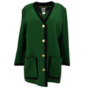 Celine Collarless Single Breasted Jacket Green #42