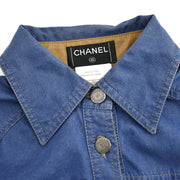 Chanel Single Breasted Jacket Blue 01A #34