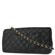 Chanel 2009-2010 Black Caviar East West Shoulder Bag