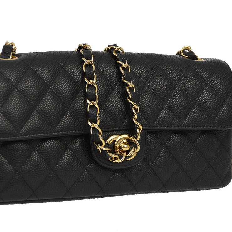 Chanel 2009-2010 Black Caviar East West Shoulder Bag