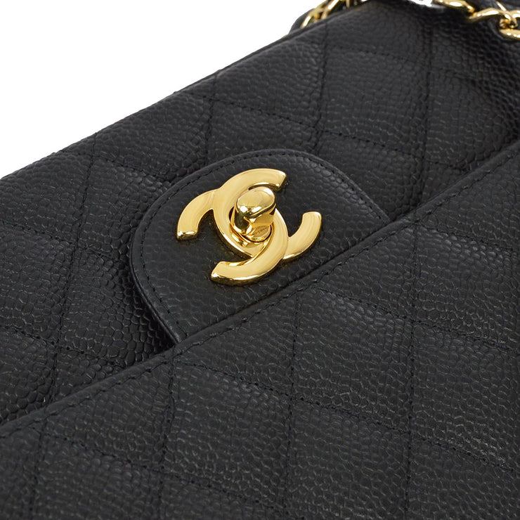 Chanel 2009-2010 Black Caviar East West Shoulder Bag