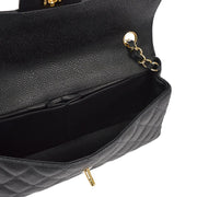 Chanel 2009-2010 Black Caviar East West Shoulder Bag