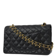 Chanel 2005-2006 Black Caviar Medium Classic Double Flap Shoulder Bag