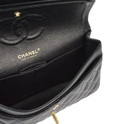 Chanel 2005-2006 Black Caviar Medium Classic Double Flap Shoulder Bag