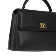 Chanel 1997-1999 Black Caviar Kelly Handbag