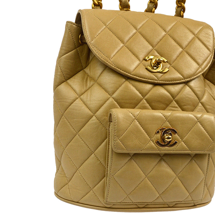 Chanel 1994-1996 Beige Lambskin Large Duma Backpack