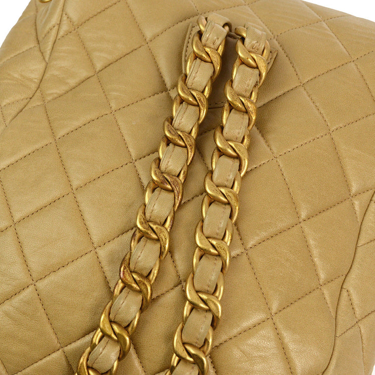 Chanel 1994-1996 Beige Lambskin Large Duma Backpack