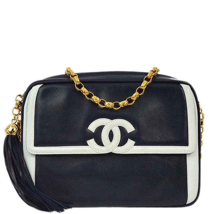 Chanel 1991-1994 Navy Lambskin Camera Bag Small