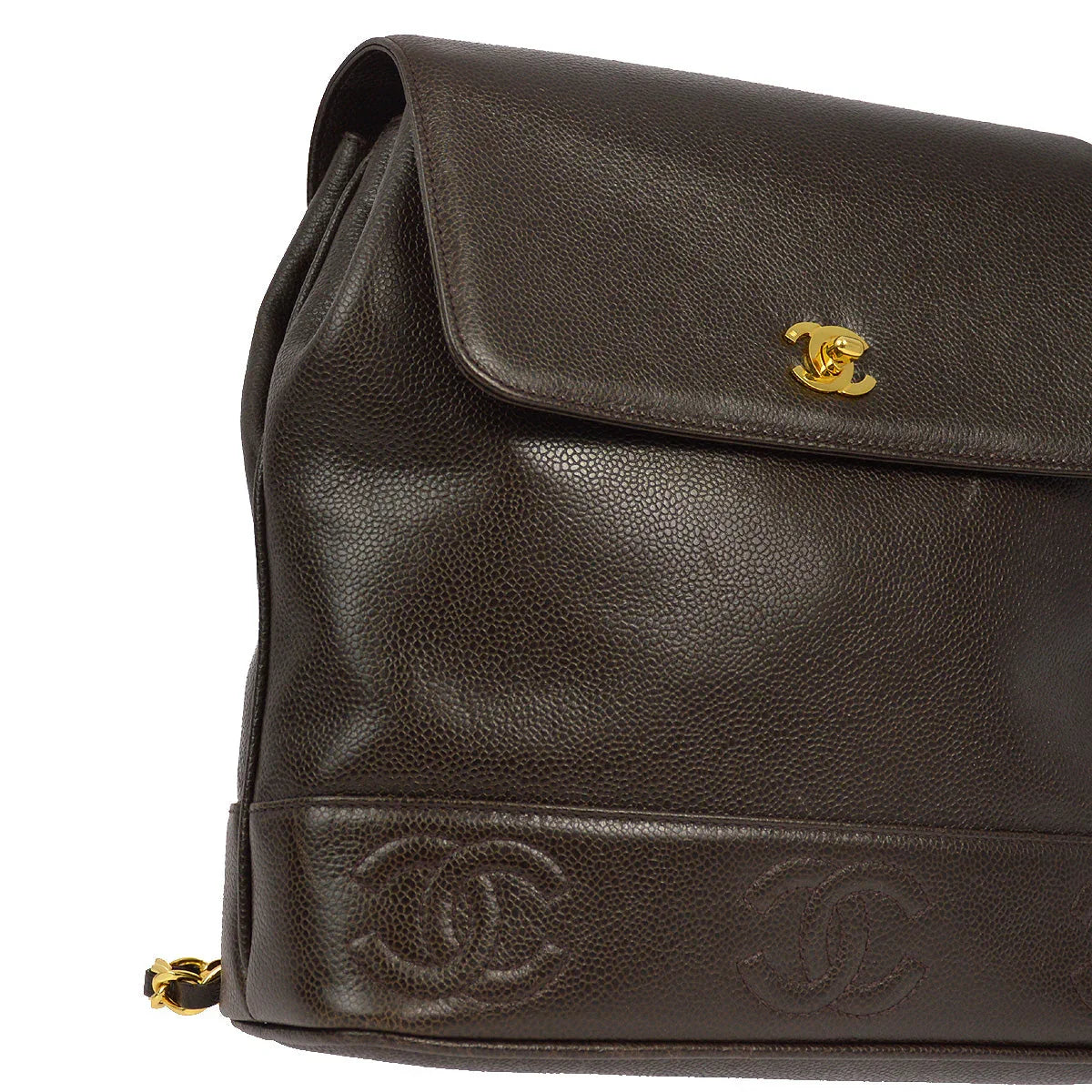 【CHANEL】96-97 Vintage brown caviar triple cc★ショルダー Chanel 1996-1997 Brown Caviar Triple CC Backpack – AMORE