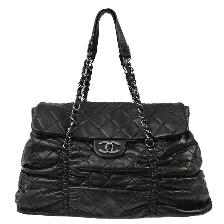 Chanel 2006-2008 Black Lambskin Gather Handbag