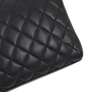 Chanel 1997-1999 Black Lambskin Straight Flap Handbag