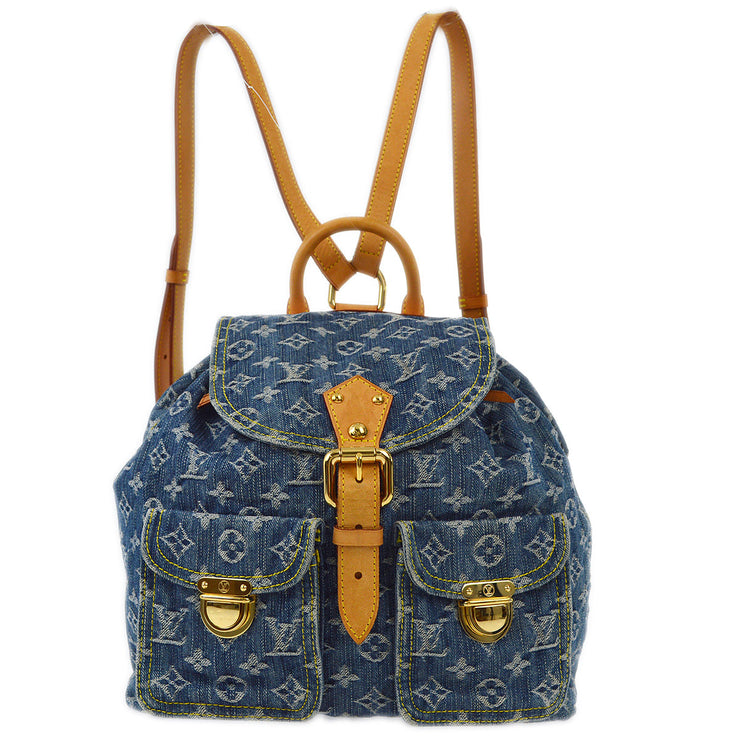 Louis Vuitton 2007 Blue Monogram Denim Sac a Dos GM Backpack M95056