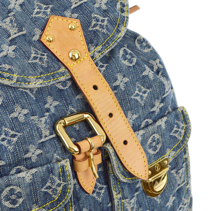 Louis Vuitton 2007 Blue Monogram Denim Sac a Dos GM Backpack M95056