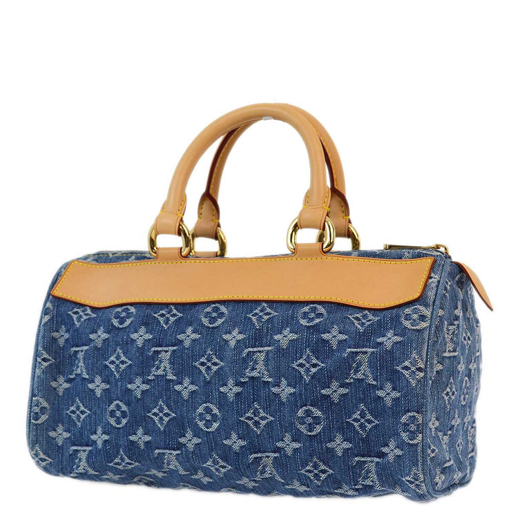 Louis Vuitton 2006 Blue Monogram Denim Neo Speedy Handbag M95019