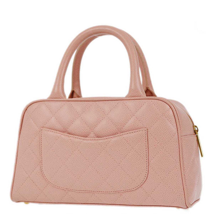 Chanel 2003-2004 Pink Caviar Bowling Bag 27