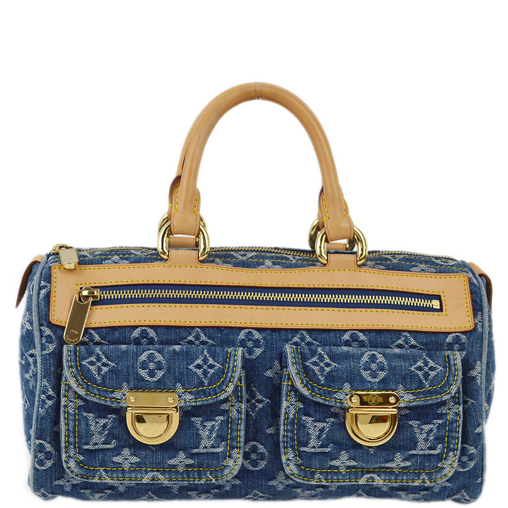 Louis Vuitton 2005 Blue Monogram Denim Neo Speedy Handbag M95019