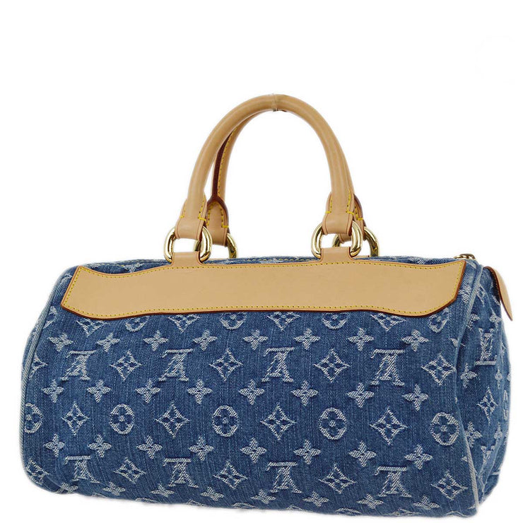 Louis Vuitton 2005 Blue Monogram Denim Neo Speedy Handbag M95019