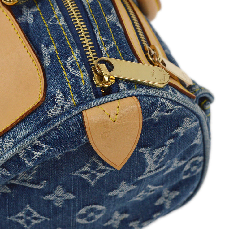 Louis Vuitton 2005 Blue Monogram Denim Neo Speedy Handbag M95019