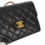 Chanel 1996-1997 Black Lambskin Mini Classic Square Flap Shoulder Bag 17