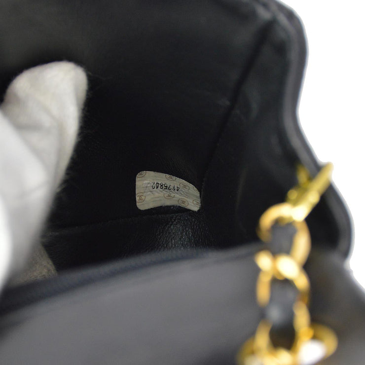 Chanel 1996-1997 Black Lambskin Mini Classic Square Flap Shoulder Bag 17