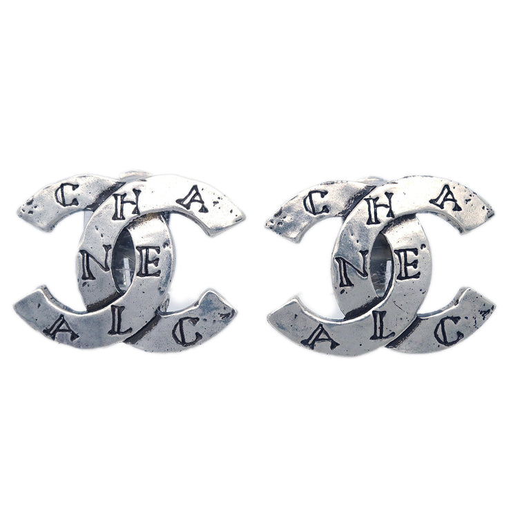 Chanel CC Earrings Clip-On Silver 99A