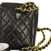 Chanel 1994-1996 Black Lambskin Duma Backpack Small