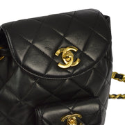 Chanel 1994-1996 Black Lambskin Duma Backpack Small