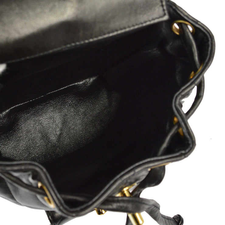 Chanel 1994-1996 Black Lambskin Duma Backpack Small