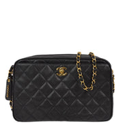 Chanel 1994-1996 Black Caviar Camera Bag Large