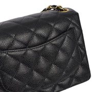 Chanel 2003-2004 Black Caviar Mini Classic Square Flap Shoulder Bag 17