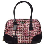 Prada Pink Black Wool Handbag