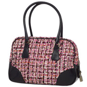 Prada Pink Black Wool Handbag