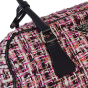 Prada Pink Black Wool Handbag