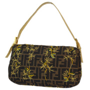 Fendi Brown Embroidered Zucca Baguette Handbag